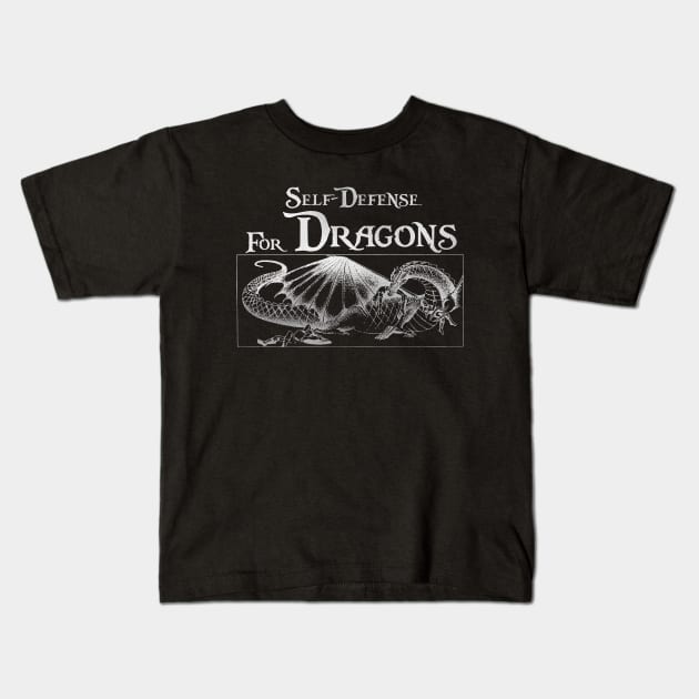 Self Defense for Dragons (Silver) Kids T-Shirt by Riverlynn_Tavern